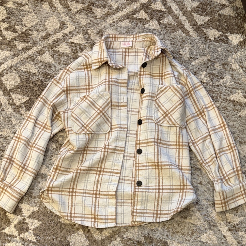 Flannel Shirt - Beige and Brown